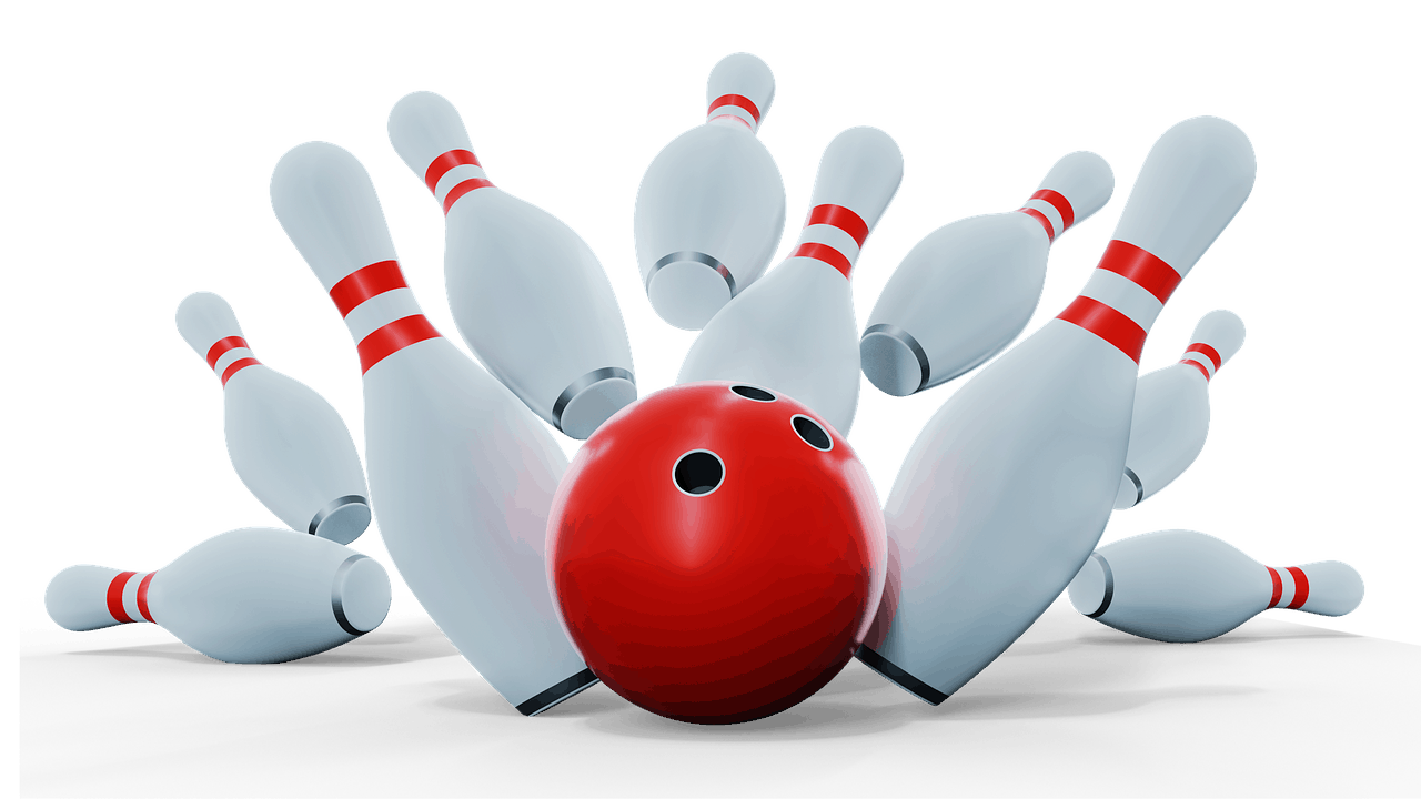 bowling with a small ball and straight pins